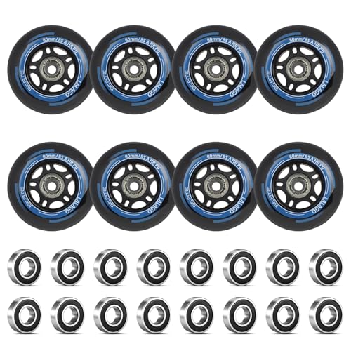LALAGO Inline Skate Rollen 80mm, 8 Stück Inline Skate Räder...