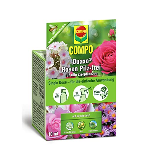 COMPO Duaxo Rosen Pilz-frei, Zur Bekämpfung von Pilzkrankheiten an allen Zierpflanzen, Single Dose, 10 ml COMPO Duaxo Rosen Pilz-frei, Zur Bekämpfung von Pilzkrankheiten an allen Zierpflanzen, Single Dose, 10 ml