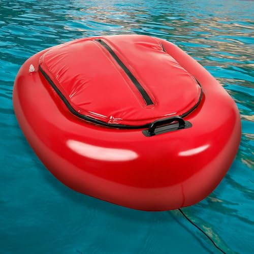 WILLBOND Inflatable River Floating Cooler Tow Behind 38 Qt Insulated Heavy Duty PVC Kayak Floating Cooler with Handle for Outdoor Kayaking Rafting Boating Fishing and River Tubing(Red)