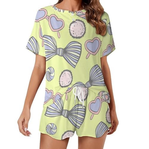 Pyjama femme manches courtes anti-transpiration vêtement de nuit d'été fluide et ultra-confort