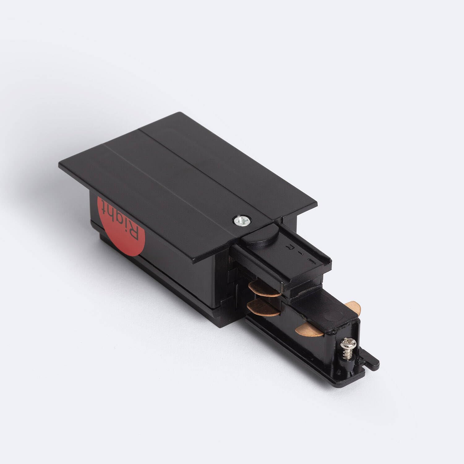LEDKIA LIGHTING Conector 'Right Side' a Red para Carril Trifásico DALI Empotrable Aluminio Negro