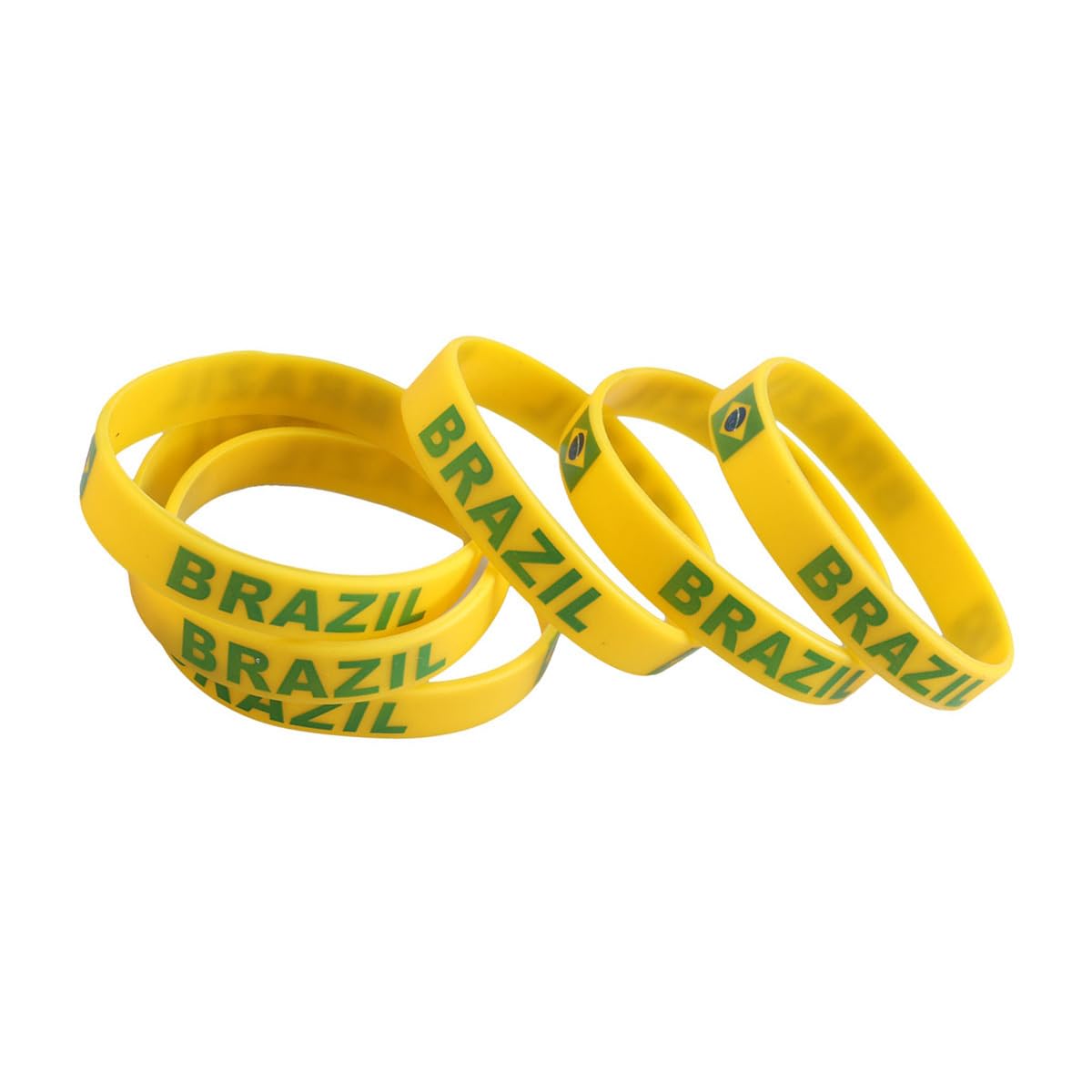 BESPORTBLE Bresil - Braccialetto da 12 pezzi, con bandiera, colore: Brasile