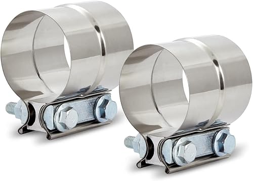 ELSHINE Abrazadera de Banda de Escape de Junta Solapada de 1.5'', Abrazaderas de Escape Resistentes para Silenciadores y Tuberías, Manga de
