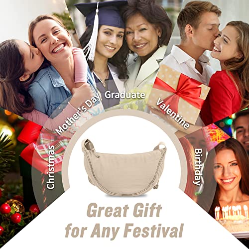 nylon crescent crossbody bag for women purses trendy mensmall travel sling bag hobo