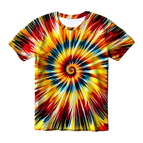 Image of Kids Tie Dye T-Shirt, Children Tie Dye Short Sleeve Tee Shirt for Kids