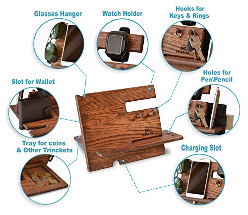 Teslyar Natural Oak Wood Phone Docking S Buy Online In Cambodia At Desertcart