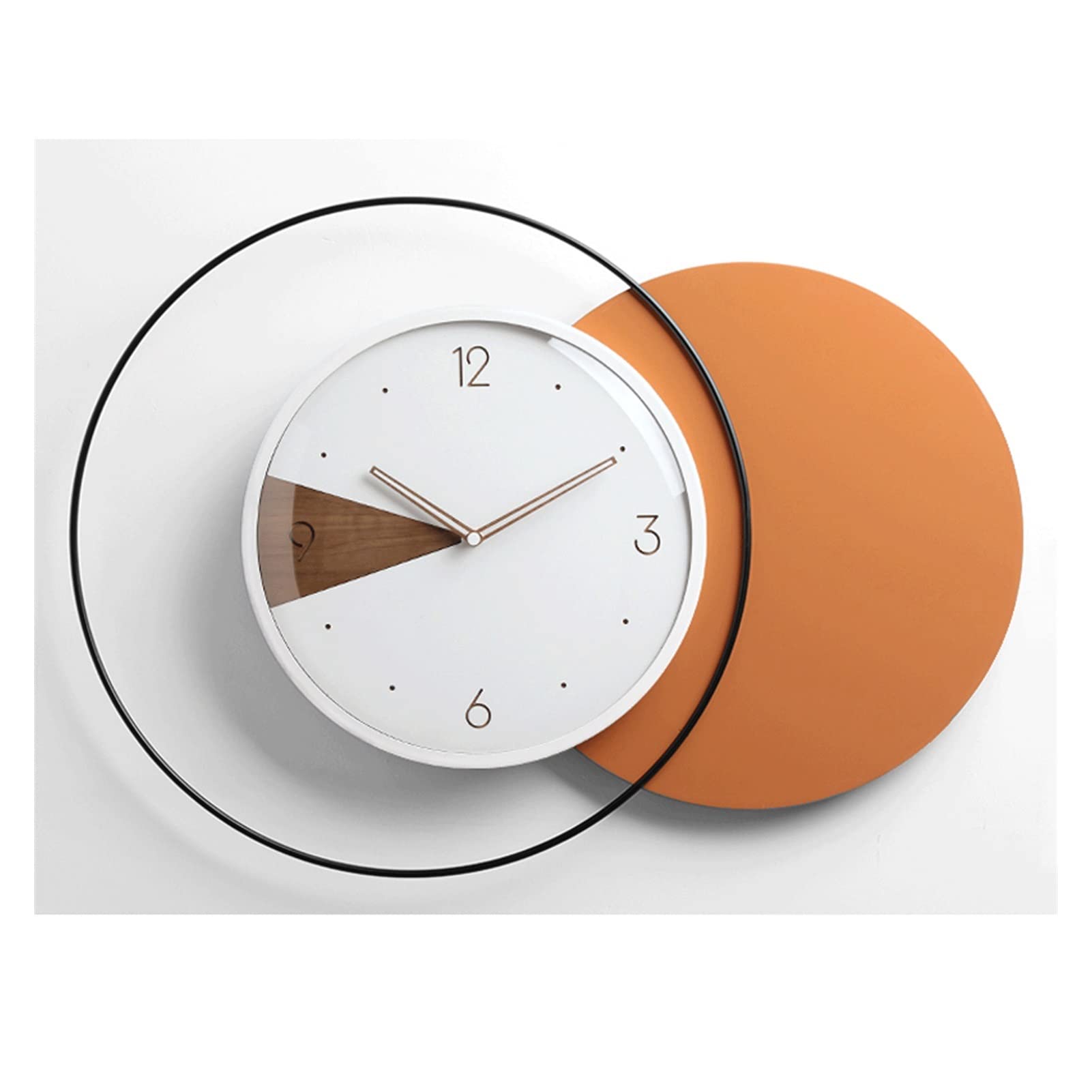 VSGWPACF Wall Clock Modern Creative Walnut Wall Clock Living Room Light Luxury Background Wall Clock Home Fashion Wall Hanging Simple Clock Home Living Room Bedroom Office Decorations