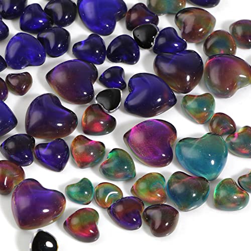 Doreenbeads Heart Shape Thermal Color Changing Mood Cabochon Glass Stones For Diy Mood Rings Charms Supplies Findings 10Mm #TOP4