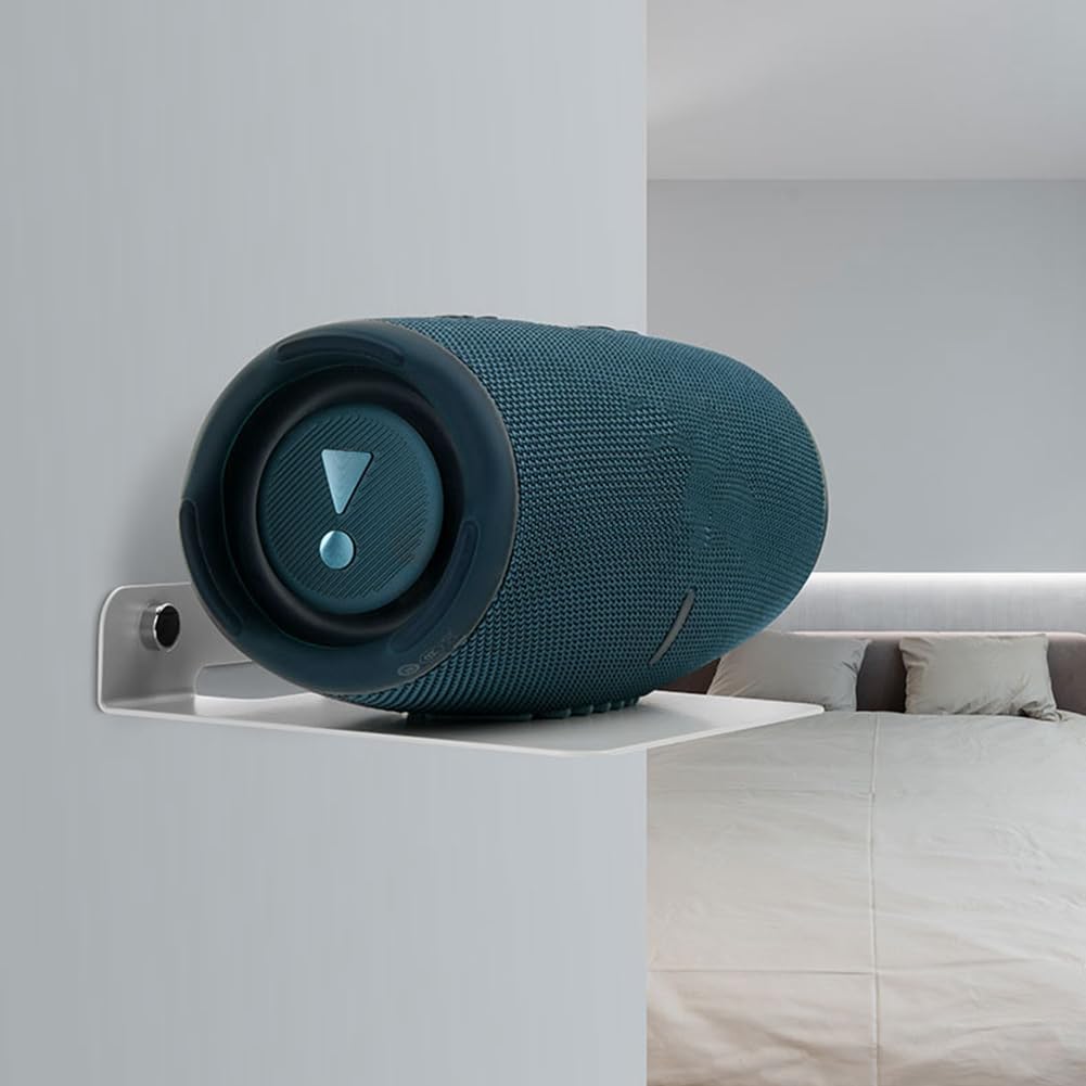 Mensola A Muro In Metallo 15,2 Cm Con Cuscinetti EVA – Per Altoparlanti, Router, Webcam – Nero Opaco