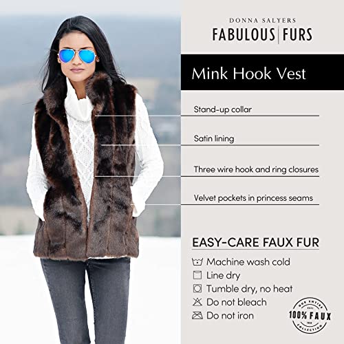 Fabulous-Furs Donna Salyers Women’s Faux-Fur Hook Vest, Sable, Small #TOP3