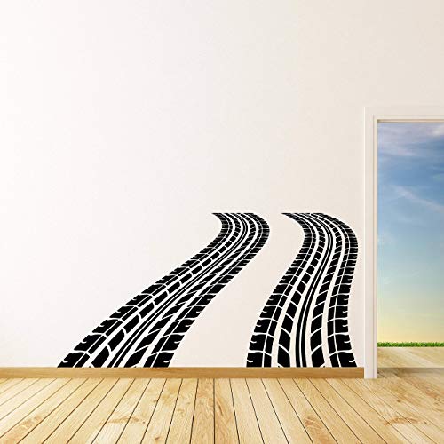 Vinilo decorativo huellas de neumáticos para pared