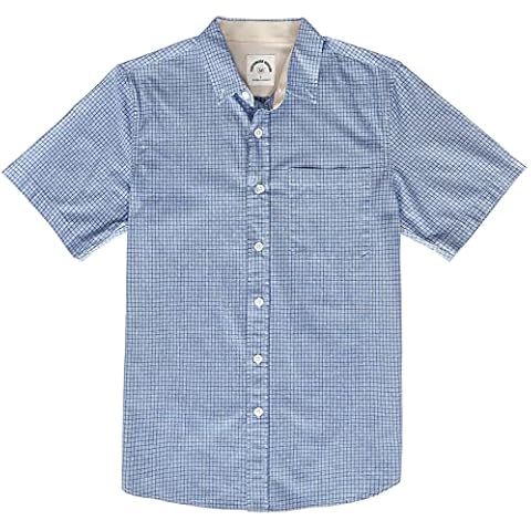 Dubinik® Camisas Manga Corta Algodón A Cuadros para Hombre Cover