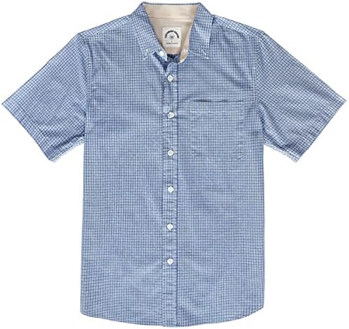 Dubinik® Shirt Heren Korte mouw Gemakkelijk te strijken Button-down overhemden 100% katoen Casual overhemden Regular Fit