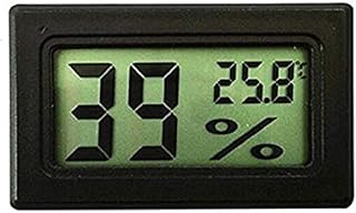 LCD Digital Temperature Humidity Meter Thermometer, Mini Digital Thermometer Hygrometer and Humidity, Accurate Readings -(°C/°F), for Min/Max Records for Greenhouse, Cars, Home, Office (Black)