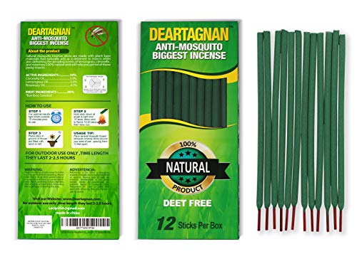 Mosquito Incense Repellent Sticks With Natural Ingredients Citronella, Lemongrass And Rosemary Oil Non Toxic And Deet Free. Anti- Mosquitos Repellent Incense Sticks Use Outdoor #TOP1