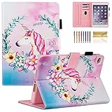 iPad Mini Case, Mini 2/3/4 Case - Dteck Slim Fit Premium PU Leather Case [Multi-Angle View] Folio Stand Wallet Smart Cover with Auto Wake/Sleep for Apple iPad Mini 1/Mini 2/Mini 3/Mini 4, Pink Unicorn