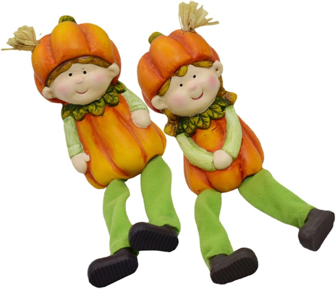 2pcs Adorable Pottery Doll Figurine Hand-Painted Ceramic Desktop Statues for Home Decor Garden Micro Landscape Office Living Room Charming Ornaments