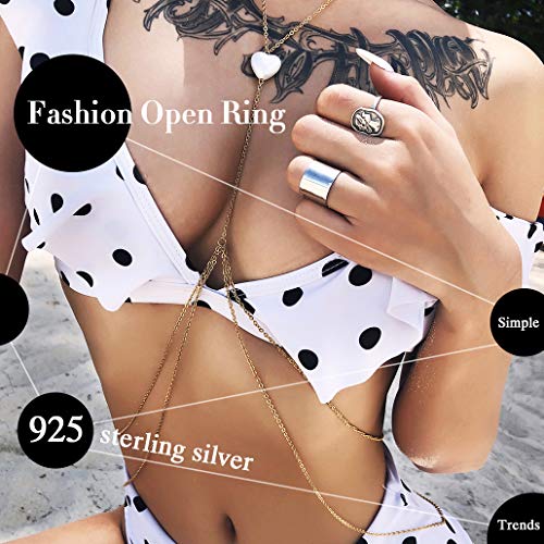 Silvora Sterling Silver Stackable Knuckle Ring, 5MM Toe Finger Open Band Ring for Women Men Girls Minimalist Jewelry Personalized Custom Rings (Send Gift Box) - Thumbnail 4