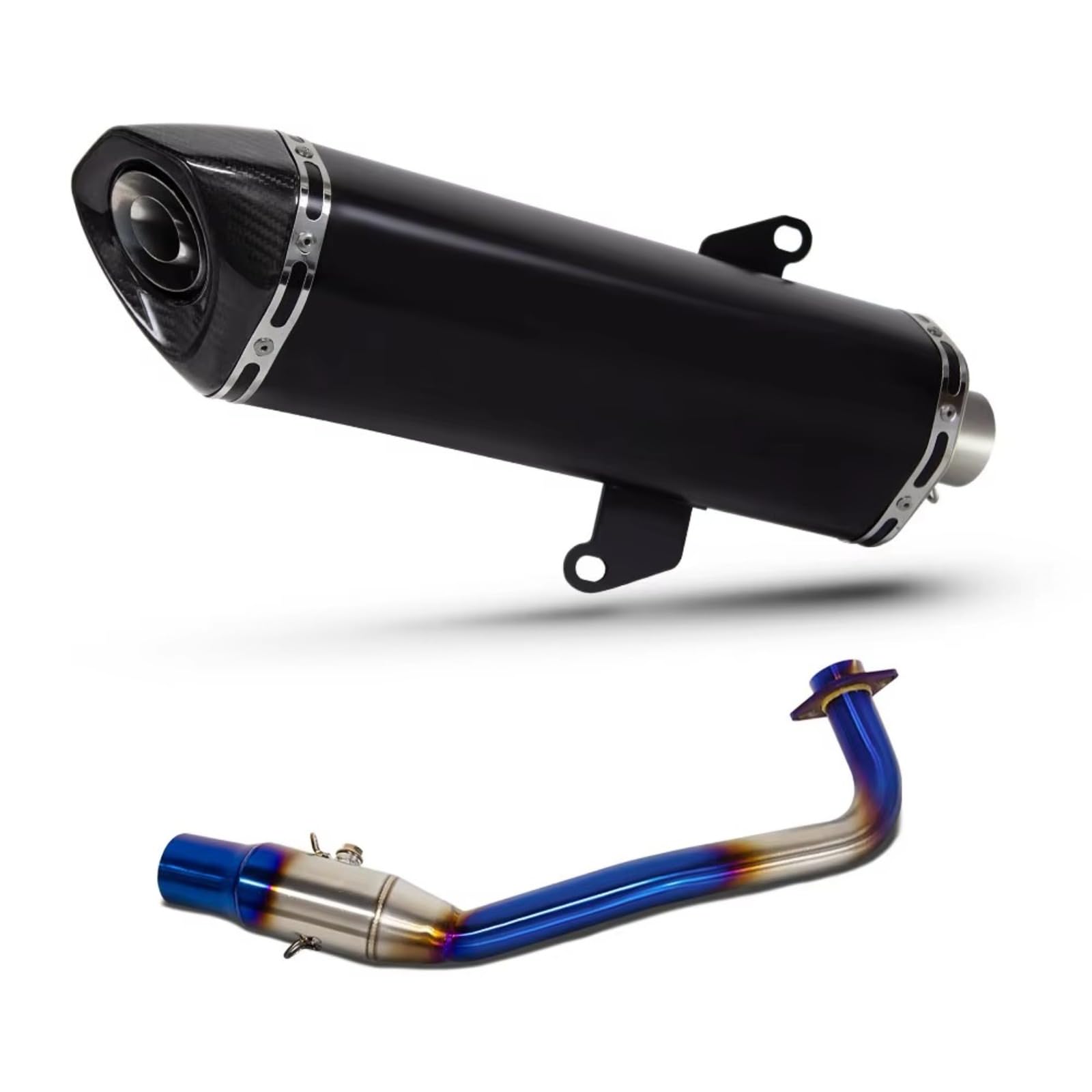 Sistema de Escape Completo para Motocicleta, silenciador Largo con conexión DB Killer, Tubo Frontal Azul para Honda Forza 350 NSS350 2021-2024
