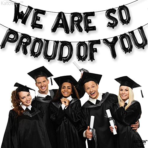 Image of KatchOn, Black We Are So Proud of You Balloons - 16 Inch | Proud Of You Balloon Banner for Graduation Decorations 2026, Graduation Balloons, 2026 Graduation Decorations