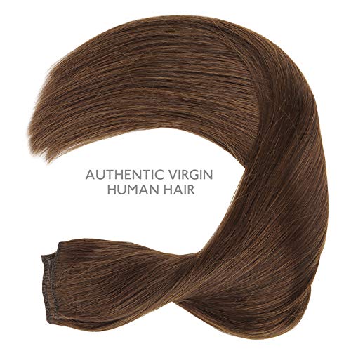 Image of WENNALIFE Wire Hair Extensions Real Human Hair 20 inch 140g Chocolate Brown Remy Real Hair Extensions Invisible Wire Human Hair Natural Easy to Apply Reusable for Volume Straight Hair
