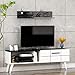 NORA Mobile TV - Credenza TV - Set Soggiorno Moderno - Parete Attrezzata con mensola da muro (Bianco/Marmo Nero) immagine