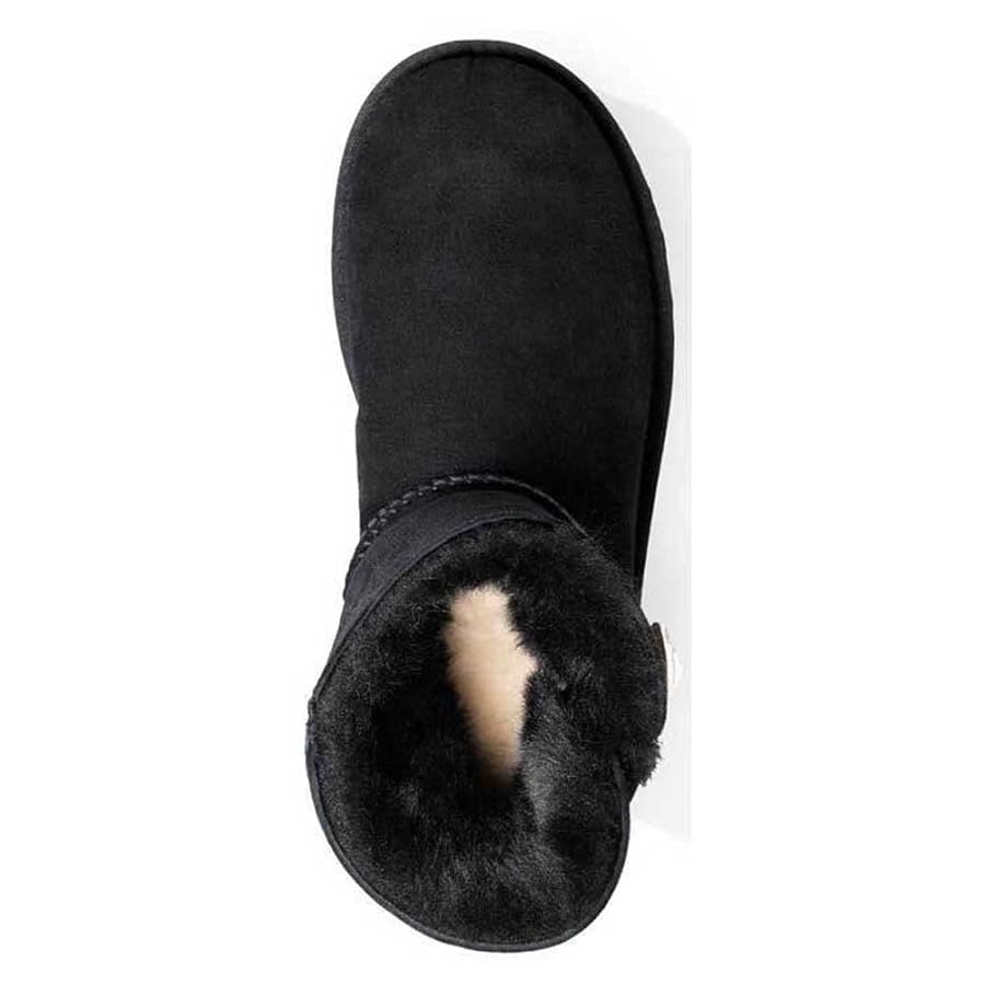 UGG Women's Mini Bailey Button Bling Winter Boot, Black, 7 B