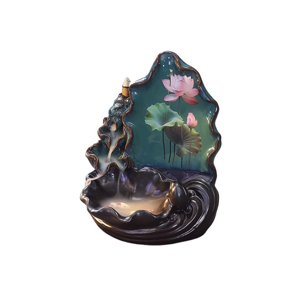 Incense Holder, Ceramic Reverse Flow Incense Burner Home Decor Holder Ornament For Meditation Yoga Spa Room