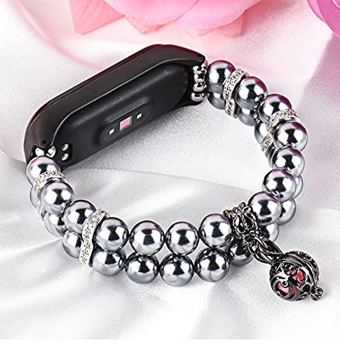 Banda de reloj para MI Band 4 5 3 6 Beads Pulsera de joyería elástica para mujer Reloj Correa CYTSH (Color : 4, Size : Mi Band 4 3) Cover