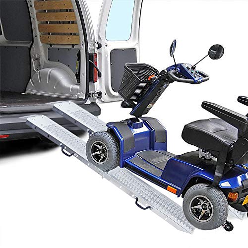 YUENFONG 2 x Faltbare Alu Auffahrrampe Klappbar Faltbare Rampe Verladerampen Motorradrampe Verladeschiene Verladerampe Auffahrschiene, 400 kg/Paar Traglast