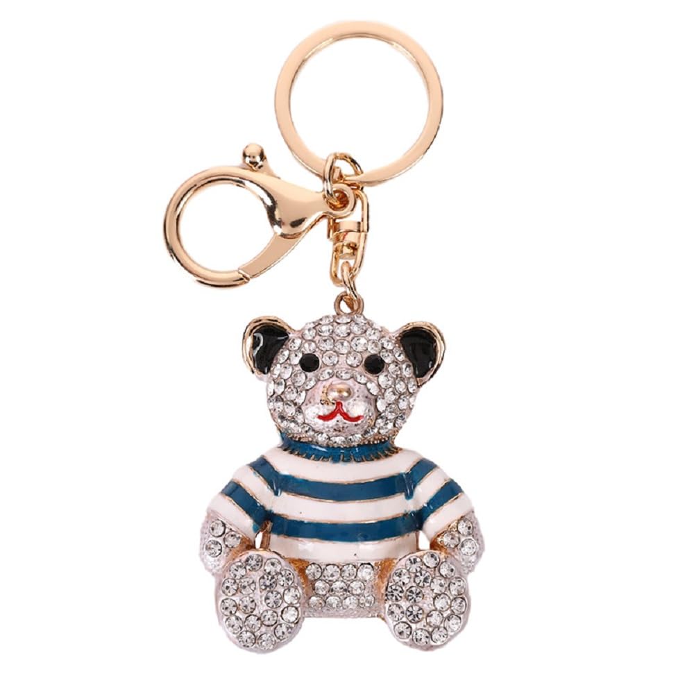 ARFUKA Keyring Bear Pendant Keychain Rhinestone Crystal Keyring Car Key Chain Key Holder Handbag Purse Charm, Gift Ideas for Her and Him, Gift Exchange Ideas