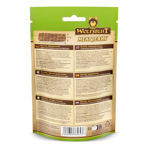 Wolfsblut - Meat Jerky Dark Forest mit Lamm, Kaninchen & Wild 6 x 80 g - Hundesnack - Hundefutter - Getreidefrei
