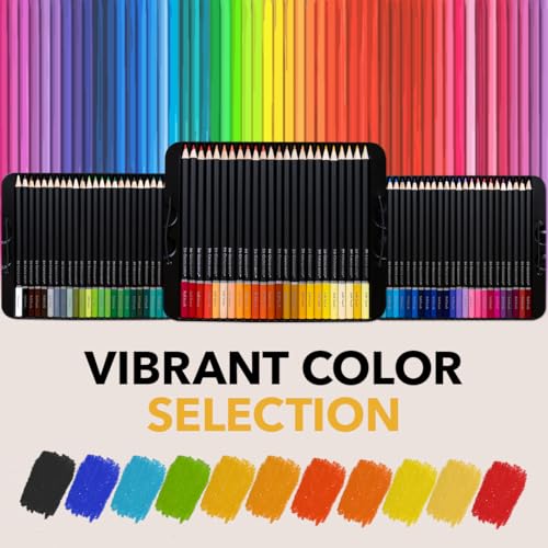 Castle Art Supplies Colored Pencils Set | 72 Premium Soft Core Colored Leads for Adult Artists | Organized in Presentation Tin Case by Castle Art Supplies - Image 3