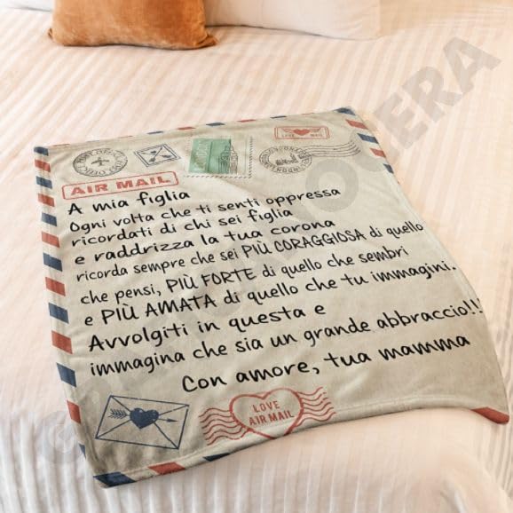 Plaid Personalizzato Figlioccia Con Messaggio Della Madrina - Coperta Morbida In Pile - Regalo Unico Per Compleanno O Natale - 5