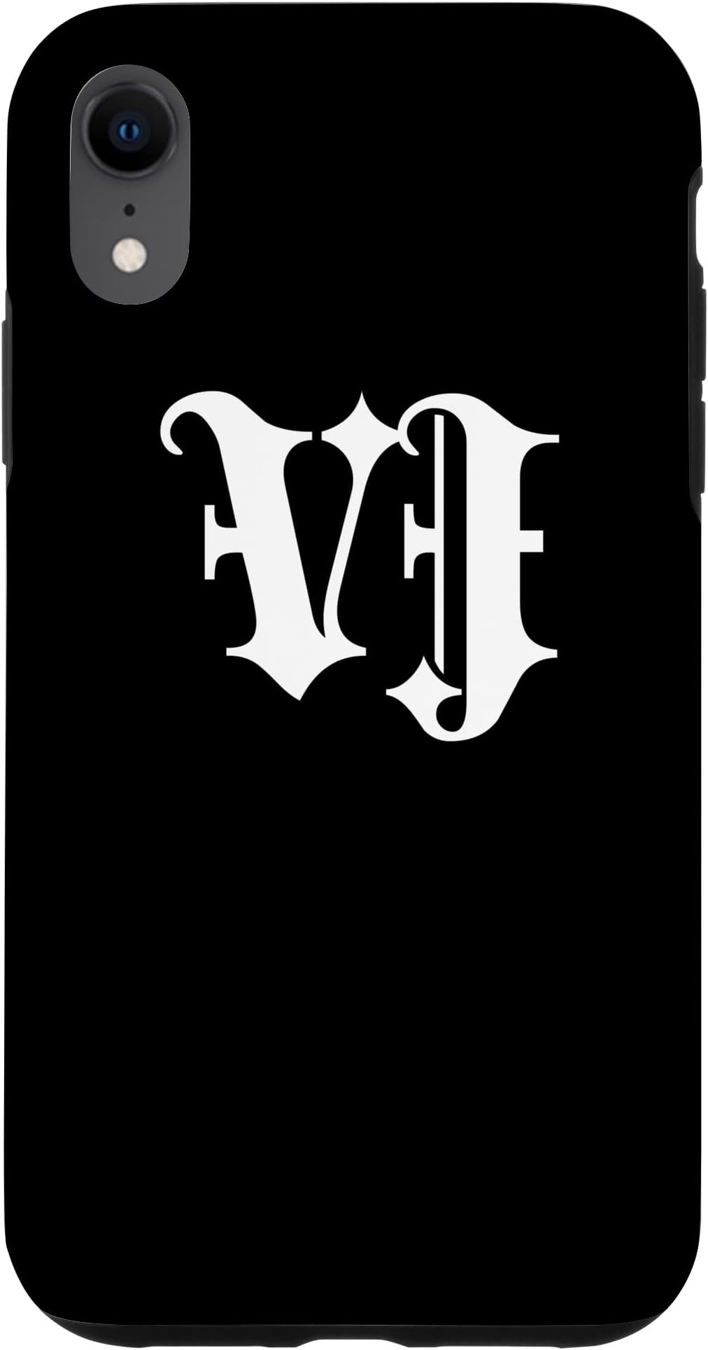 iPhone XR Funny Blackletter Font First Name VJ Goth Case