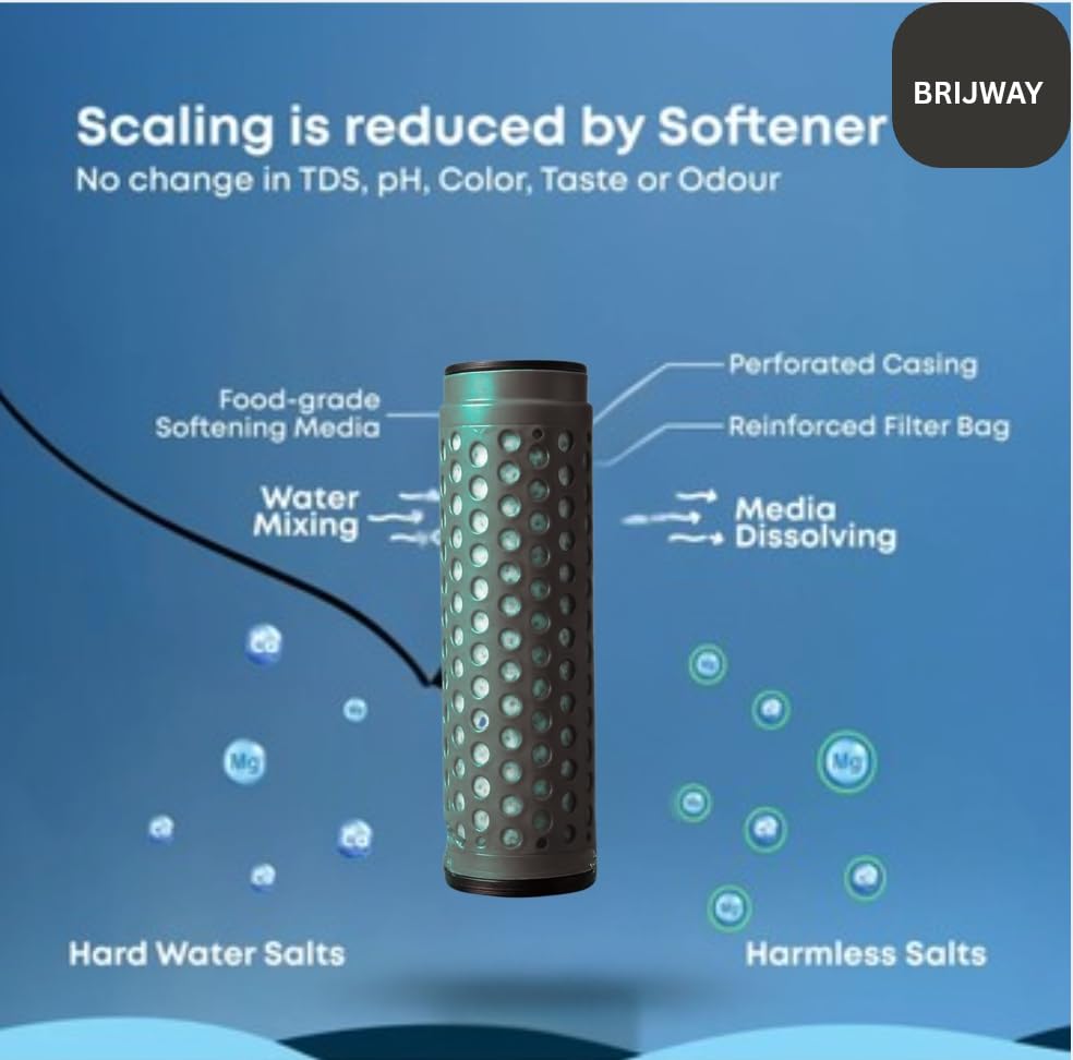 Image of Hard Water Softener | For Complete House | Protects Taps, Pipes & Bathrooms | Reduces Dry Skin & Hair Loss | Easy to Use | 1 year Life | No Maintenance | Food Grade