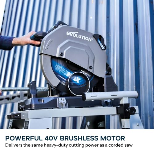 Image of Evolution S14CPS-Li Loaded Kit | Cordless 14 in. Metal Cutting Chop Saw | 40V Brushless Motor | EVOMAX Carbide Blade Included | 2 x 8Ah EXT Battery & Charger Included