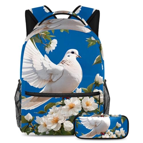 Sac à livres de voyage et trousse colombe pour sorties et école