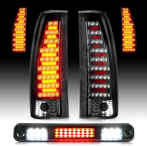 FOR 88-00 CHEVY/GMC C/K FULL LED TAIL LIGHT+THIRD BRAKE/CARGO LAMP BLACK/SMOKED - Foto 4