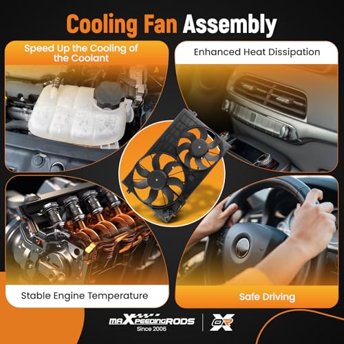 Image of maXpeedingrods Engine Cooling Radiator Fan for Volkswagen Jetta GL GLS 2.5 SE SEL for Golf Base /Highline /Trendline 1.9L 2.5L 2005-2010 1K0121207BB9B9