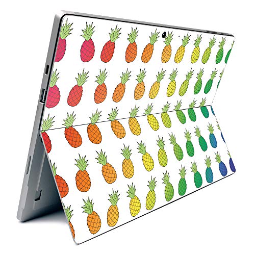 Image of MightySkins Carbon Fiber Skin for Microsoft Surface Pro 7 - Rainbow Pineapples | Textured Carbon Fiber Finish | Easy to Apply, Remove, and Change Styles | Made in The USA