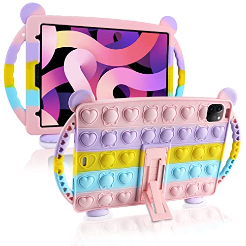for iPad Air 4th Gen Case 10.9 with Kickstand Handle iPad Pro 11 Cases 3rd 2nd Gen (2021/2020/2018) Fidget Pop Toys Push It Heart Bubble Protective Cover Kids for iPad Air Case 4th 10.9/iPad Pro 11 for iPad Air 4th Gen Case 10.9 with Kickstand Handle iPad Pro 11 Cases 3rd 2nd Gen (2021/2020/2018) Fidget Pop Toys Push It Heart Bubble Protective Cover Kids for iPad Air Case 4th 10.9/iPad Pro 11