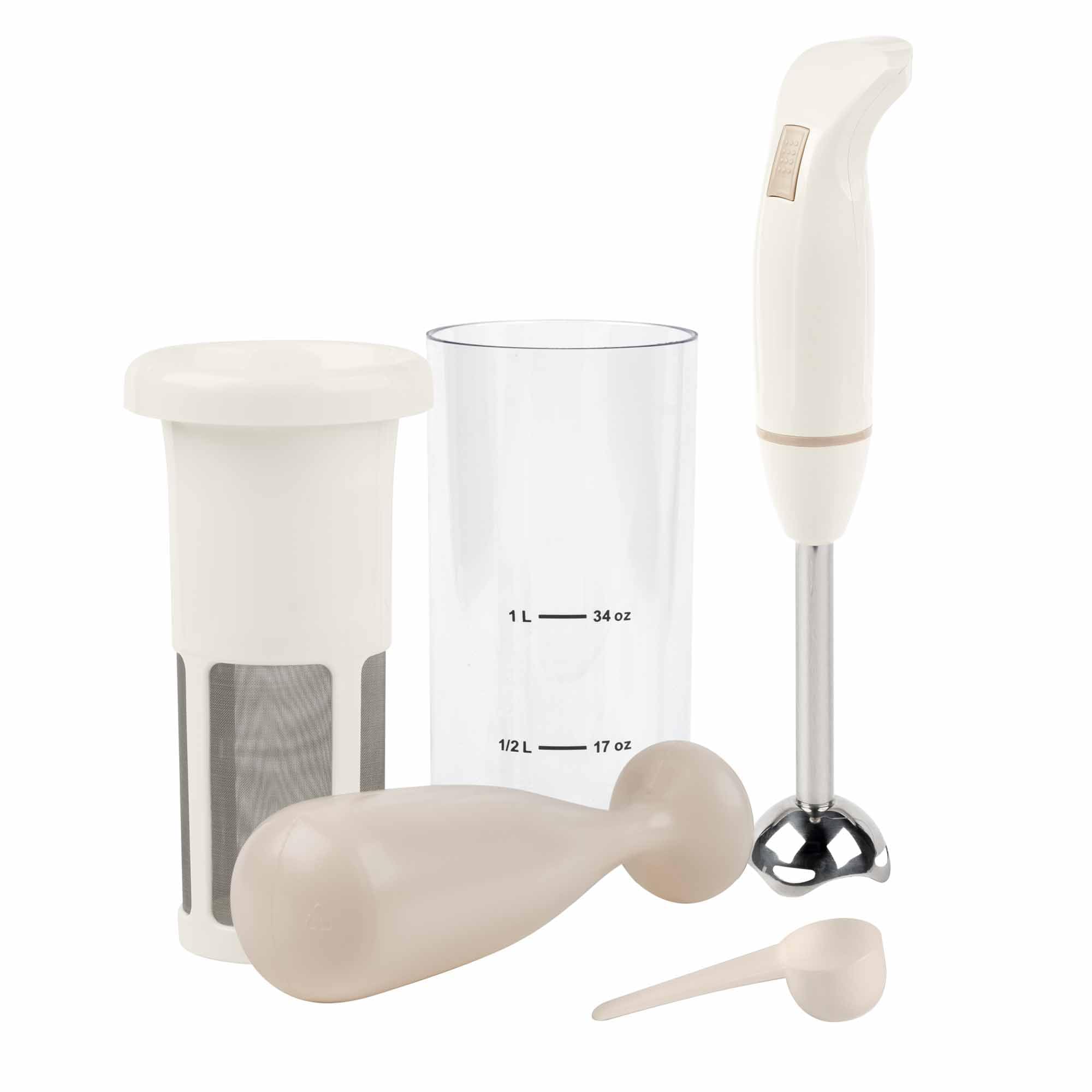 JATA MILKER JELV2350 - Máquina para Hacer Bebida Vegetal Casera. Leche avena, soja, arroz, almendras. Máxima emulsión. 1 Litro en 1 minuto.Con 5 recetas