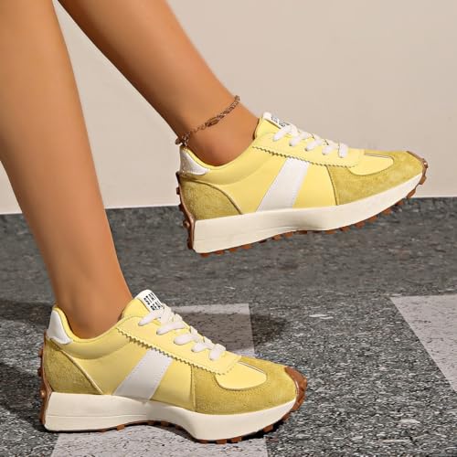 Womens Lace Up Fashion Sneakers Outdoor Athletic Walking Tennis Shoes3