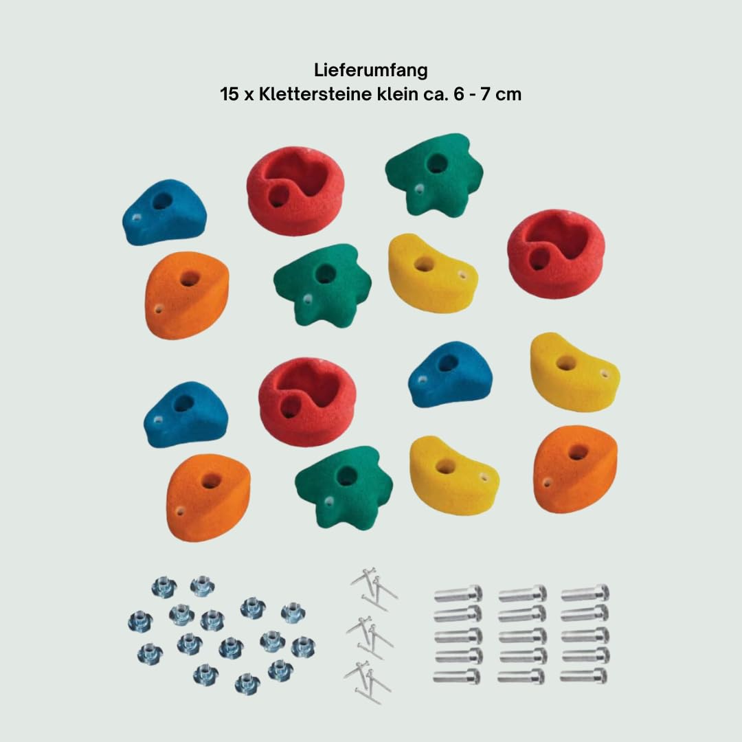 Lot De 5 Pierres D'Escalade CreateForYou - Poignées Colorées Pour Mur D'Escalade Intérieur & Extérieur Avec Vis De Montage