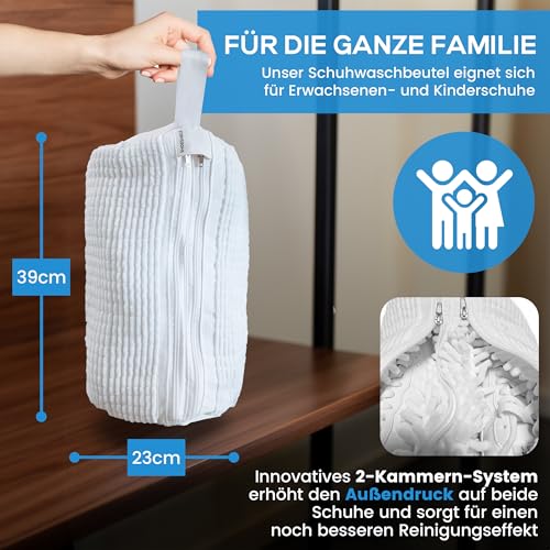 SHOESHIELD Premium Schuhwaschbeutel für Waschmaschine, Wäschesack für Sneaker & Turnschuhe, Gepolsterter Schutzbeutel für optimale Reinigung, Schutz & Pflege der Schuhe