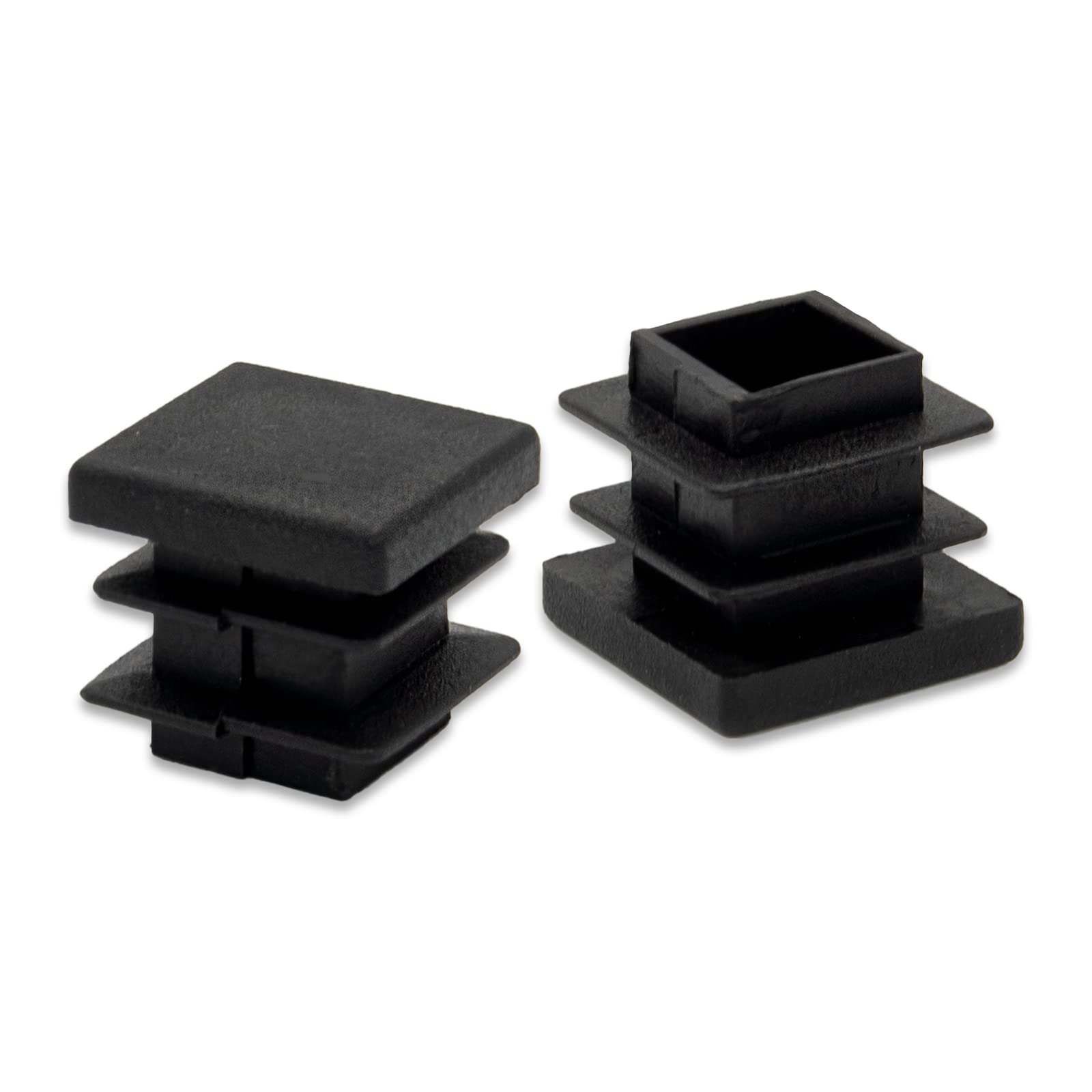Flyshop 16 x 16 mm, 0.63" x 0.63" Black Plastic Hole Plugs Square Tubing End Caps Tube Inserts Durable Furniture Glide for Chair Table Stool Leg 8 Pack