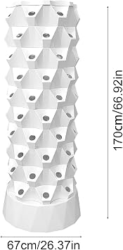 Hydroponics Tower,10 Tier 80 Slots Hydroponic Towers Garden,Aeroponic Tower with Hydrating Pump,Timer,Adapter,Sponge,Lettuce Grow Towers for Strawberries,Tomatoes,Lettuce and Fruits,White