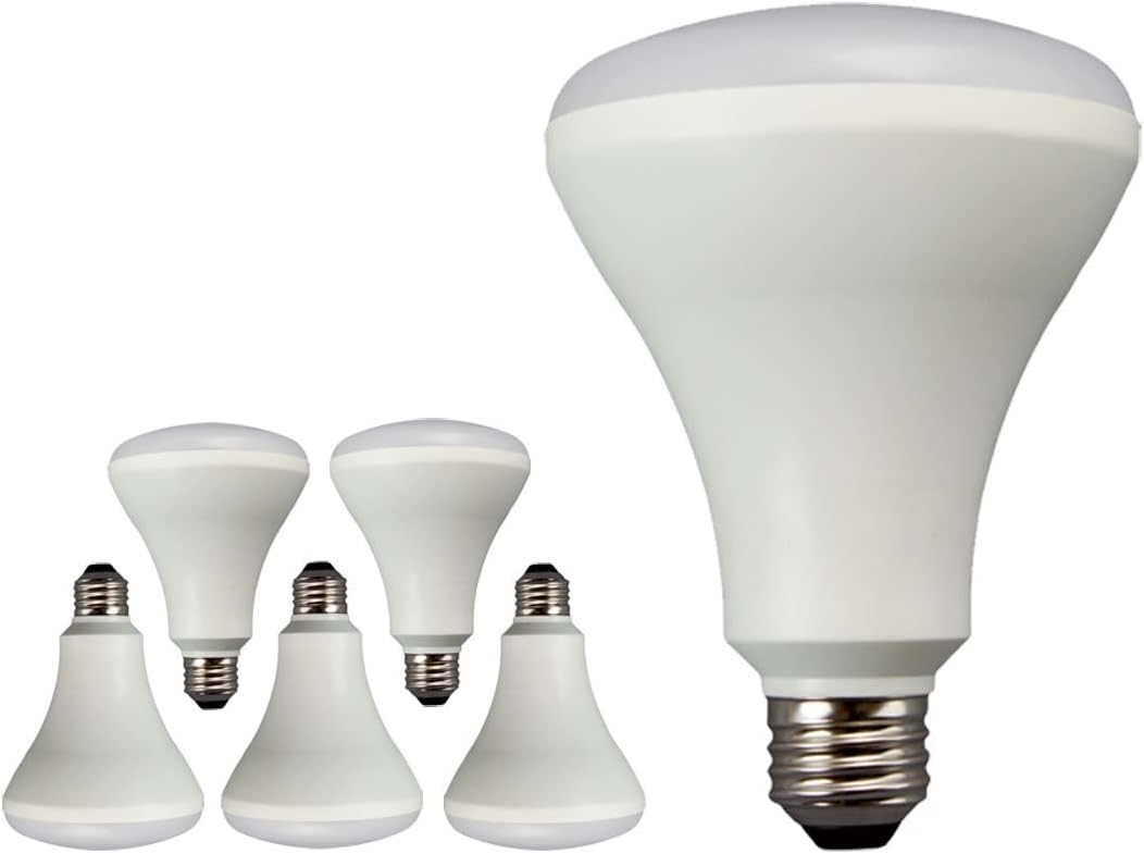 TCP 11W LED (65W Equivalent LED BR30 Flood Light Bulbs, Non-Dimmable, Daylight (5000 Kelvin) (6 Pack)