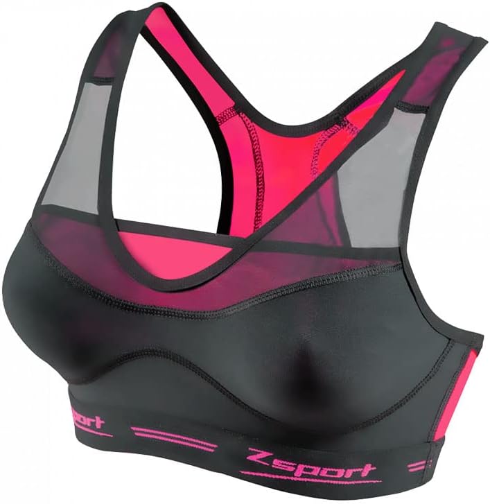 Zsport Virtuosity Women's Sports Bra, women's, F-VITBR-512KD00, black/pink, FR : L (Taille Fabricant : 95-D)